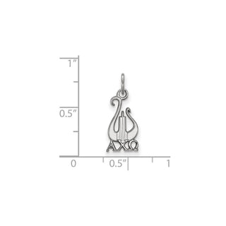 Sterling Silver Rhodium-plated LogoArt Alpha Chi Omega Sorority Symbol Small Pendant