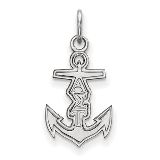 Sterling Silver Rhodium-plated LogoArt Alpha Sigma Tau Sorority Symbol Extra Small Pendant