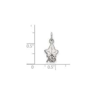 Sterling Silver Rhodium-plated LogoArt Alpha Phi Sorority Symbol Extra Small Pendant