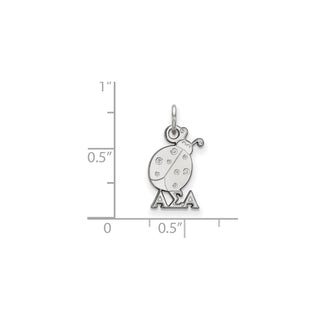 Sterling Silver Rhodium-plated LogoArt Alpha Sigma Alpha Sorority Symbol Extra Small Pendant