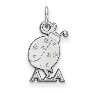 Sterling Silver Rhodium-plated LogoArt Alpha Sigma Alpha Sorority Symbol Extra Small Pendant