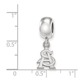 Sterling Silver Rhodium-plated LogoArt Arizona State University A-S Extra Small Dangle Bead Charm