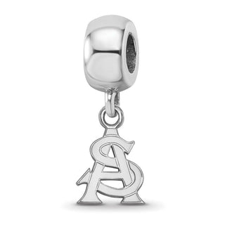 Sterling Silver Rhodium-plated LogoArt Arizona State University A-S Extra Small Dangle Bead Charm