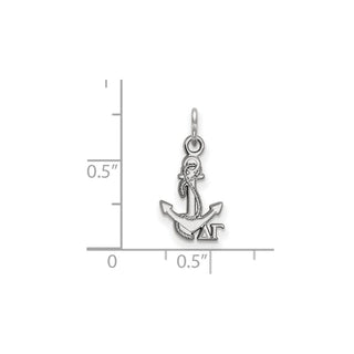 Sterling Silver Rhodium-plated LogoArt Delta Gamma Sorority Symbol Extra Small Pendant
