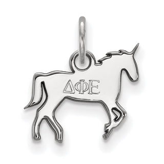Sterling Silver Rhodium-plated LogoArt Delta Phi Epsilon Sorority Symbol Extra Small Pendant