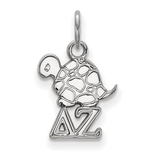 Sterling Silver Rhodium-plated LogoArt Delta Zeta Sorority Symbol Extra Small Pendant