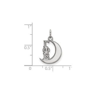 Sterling Silver Rhodium-plated LogoArt Gamma Phi Beta Sorority Symbol Extra Small Pendant