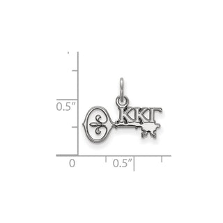 Sterling Silver Rhodium-plated LogoArt Kappa Kappa Gamma Sorority Symbol Extra Small Pendant