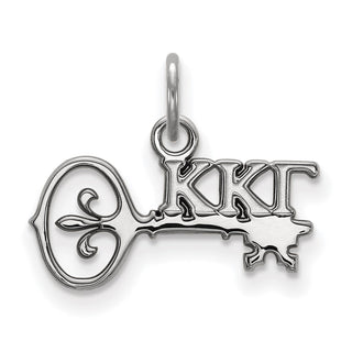 Sterling Silver Rhodium-plated LogoArt Kappa Kappa Gamma Sorority Symbol Extra Small Pendant