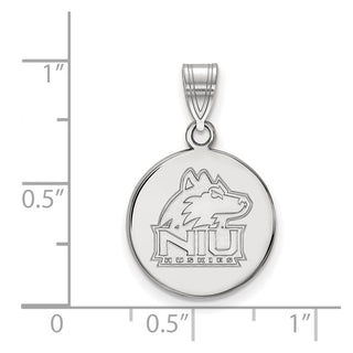 10k White Gold LogoArt Northern Illinois University N-I-U Huskies Medium Disc Pendant