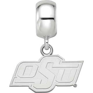 Sterling Silver Rhodium-plated LogoArt Oklahoma State University O-S-U Extra Small Dangle Bead Charm