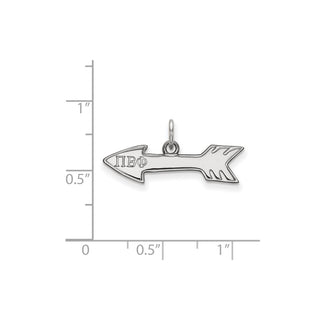 Sterling Silver Rhodium-plated LogoArt Pi Beta Phi Sorority Symbol Extra Small Pendant