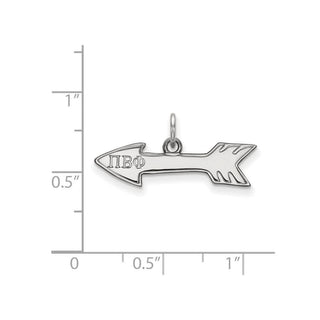 Sterling Silver Rhodium-plated LogoArt Pi Beta Phi Sorority Symbol Extra Small Pendant