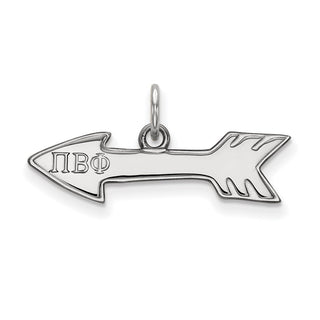 Sterling Silver Rhodium-plated LogoArt Pi Beta Phi Sorority Symbol Extra Small Pendant