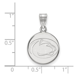 14k White Gold LogoArt Penn State University Lion Medium Disc Pendant