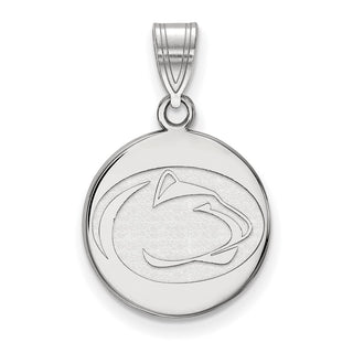 Sterling Silver Rhodium-plated LogoArt Penn State University Lion Medium Disc Pendant