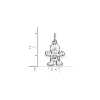 Sterling Silver Rhodium-plated LogoArt Sigma Delta Tau Sorority Symbol Extra Small Pendant