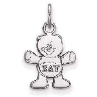 Sterling Silver Rhodium-plated LogoArt Sigma Delta Tau Sorority Symbol Extra Small Pendant