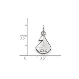 Sterling Silver Rhodium-plated LogoArt Sigma Sigma Sigma Sorority Symbol Extra Small Pendant