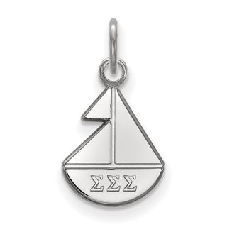 Sterling Silver Rhodium-plated LogoArt Sigma Sigma Sigma Sorority Symbol Extra Small Pendant