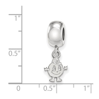 Sterling Silver Rhodium-plated LogoArt Syracuse University Mascot Extra Small Dangle Bead Charm