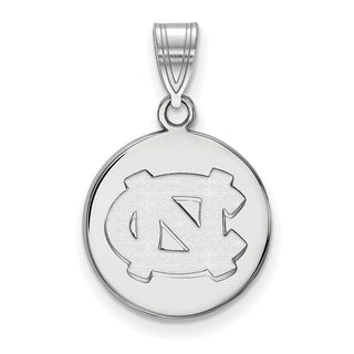 Sterling Silver Rhodium-plated LogoArt University of North Carolina N-C Medium Disc Pendant