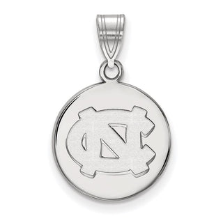 14k White Gold LogoArt University of North Carolina N-C Medium Disc Pendant