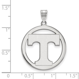 Sterling Silver Rhodium-plated LogoArt University of Tennessee Letter T Extra Large Circle Pendant