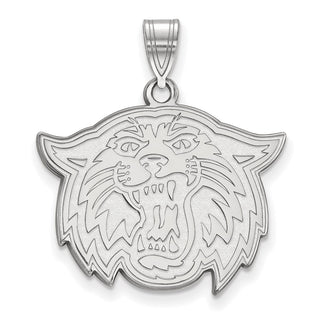 Sterling Silver Rhodium-plated LogoArt Villanova University Wildcat Large Pendant