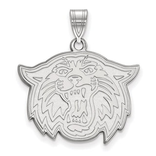 Sterling Silver Rhodium-plated LogoArt Villanova University Wildcat Large Pendant