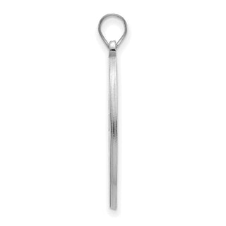 Sterling Silver Rhodium-plated LogoArt West Virginia University W-V Extra Large Circle Pendant