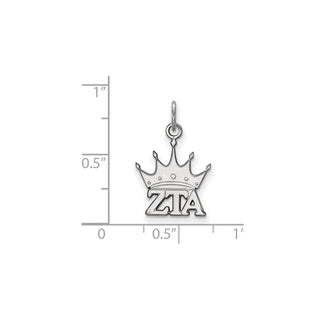 Sterling Silver Rhodium-plated LogoArt Zeta Tau Alpha Sorority Symbol Extra Small Pendant