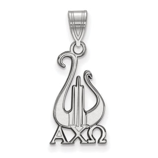 Sterling Silver Rhodium-plated LogoArt Alpha Chi Omega Sorority Symbol Medium Pendant