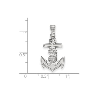 Sterling Silver Rhodium-plated LogoArt Alpha Sigma Tau Sorority Symbol Small Pendant