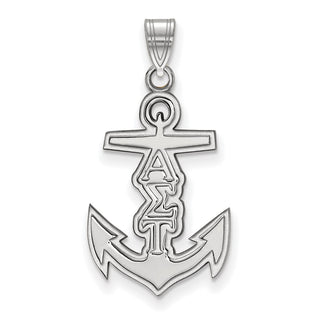 Sterling Silver Rhodium-plated LogoArt Alpha Sigma Tau Sorority Symbol Small Pendant