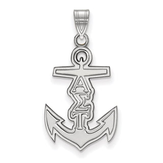 Sterling Silver Rhodium-plated LogoArt Alpha Sigma Tau Sorority Symbol Small Pendant
