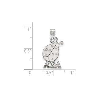 Sterling Silver Rhodium-plated LogoArt Alpha Sigma Alpha Sorority Symbol Small Pendant