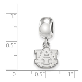 Sterling Silver Rhodium-plated LogoArt Auburn University A-U Extra Small Dangle Bead Charm