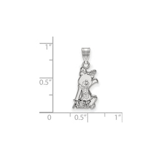 Sterling Silver Rhodium-plated LogoArt Alpha Xi Delta Sorority Symbol Small Pendant