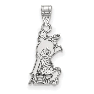 Sterling Silver Rhodium-plated LogoArt Alpha Xi Delta Sorority Symbol Small Pendant