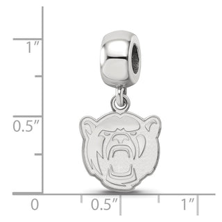 Sterling Silver Rhodium-plated LogoArt Baylor University Small Dangle Bead Charm