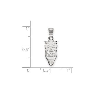 Sterling Silver Rhodium-plated LogoArt Chi Omega Sorority Symbol Small Pendant