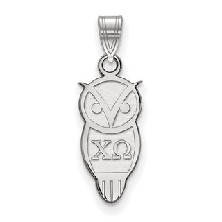 Sterling Silver Rhodium-plated LogoArt Chi Omega Sorority Symbol Small Pendant