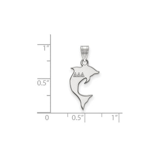 Sterling Silver Rhodium-plated LogoArt Delta Delta Delta Sorority Symbol Small Pendant