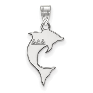 Sterling Silver Rhodium-plated LogoArt Delta Delta Delta Sorority Symbol Small Pendant