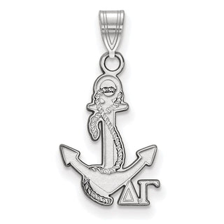 Sterling Silver Rhodium-plated LogoArt Delta Gamma Sorority Symbol Small Pendant
