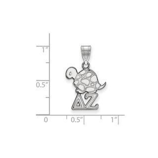 Sterling Silver Rhodium-plated LogoArt Delta Zeta Sorority Symbol Small Pendant