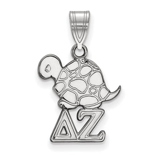 Sterling Silver Rhodium-plated LogoArt Delta Zeta Sorority Symbol Small Pendant