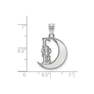 Sterling Silver Rhodium-plated LogoArt Gamma Phi Beta Sorority Symbol Small Pendant