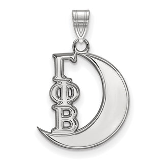 Sterling Silver Rhodium-plated LogoArt Gamma Phi Beta Sorority Symbol Small Pendant